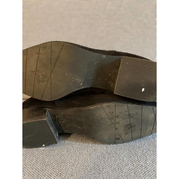 Aquatalia woman’s suede leather ankle boot size 6 black suede zip side sm heal - Picture 12 of 16